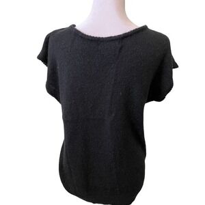 Vintage OHI Black Acrylic/Rayon Beaded Sweater Classy  M